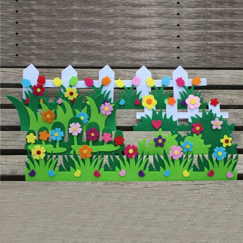 Цветок Трава войлочная Ручная аппликация Сделай Сам детский сад комната Декор