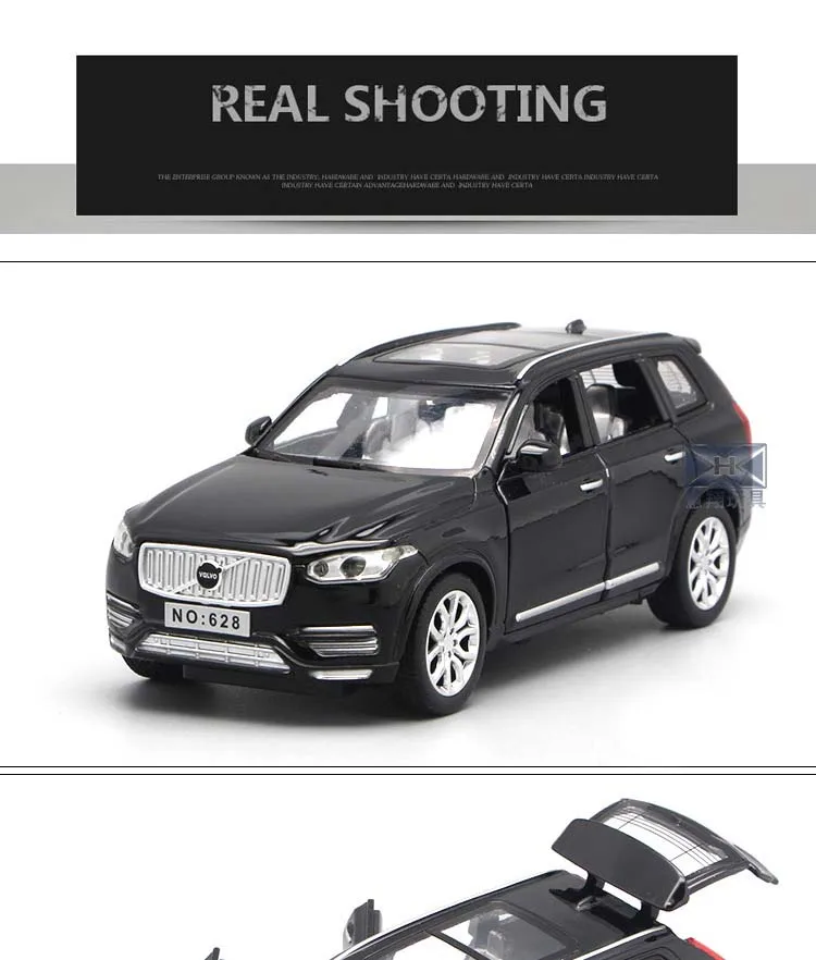 1:32 Масштаб Volvo XC90 литая под давлением модель автомобиля с открывающимися дверцами функция оттягивания музыкальный светильник Детские игрушки Подарки