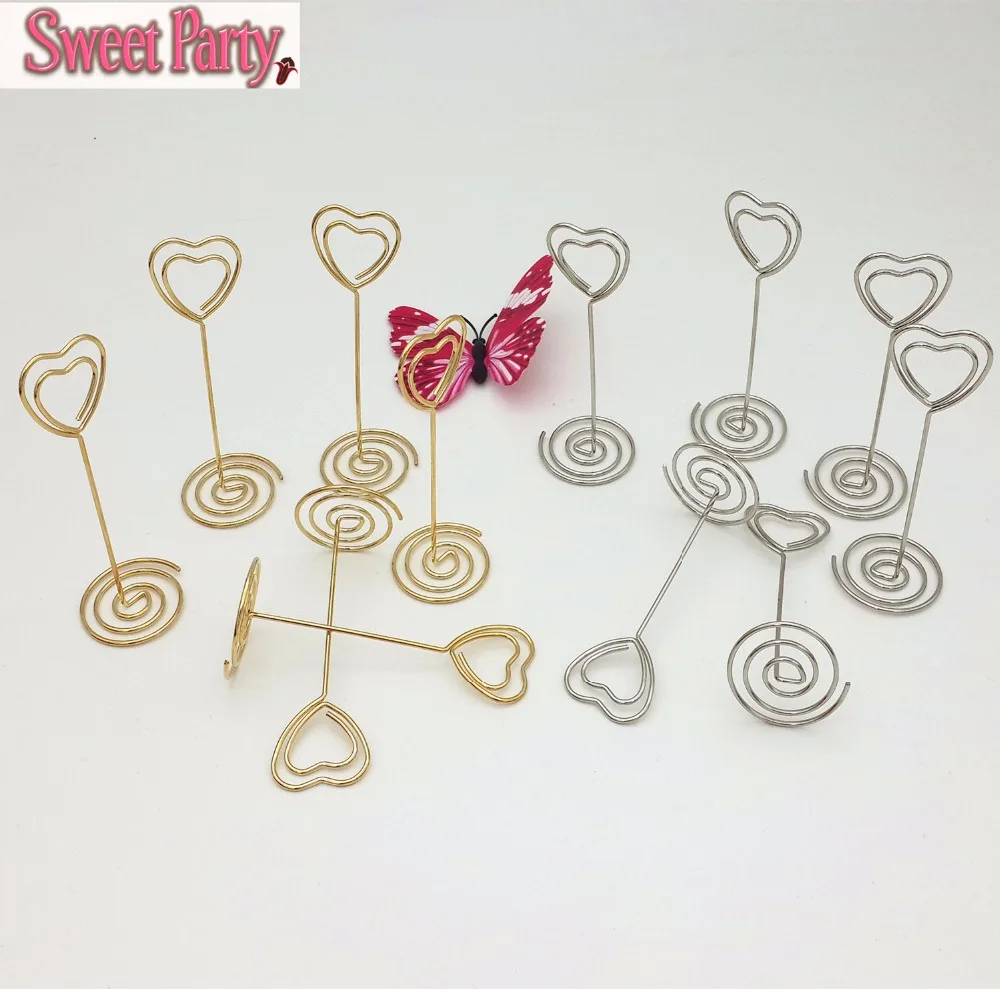

GOLD SILVER WEDDING NAME TABLE NUMBER CARD HOLDERS PLACE CARDS