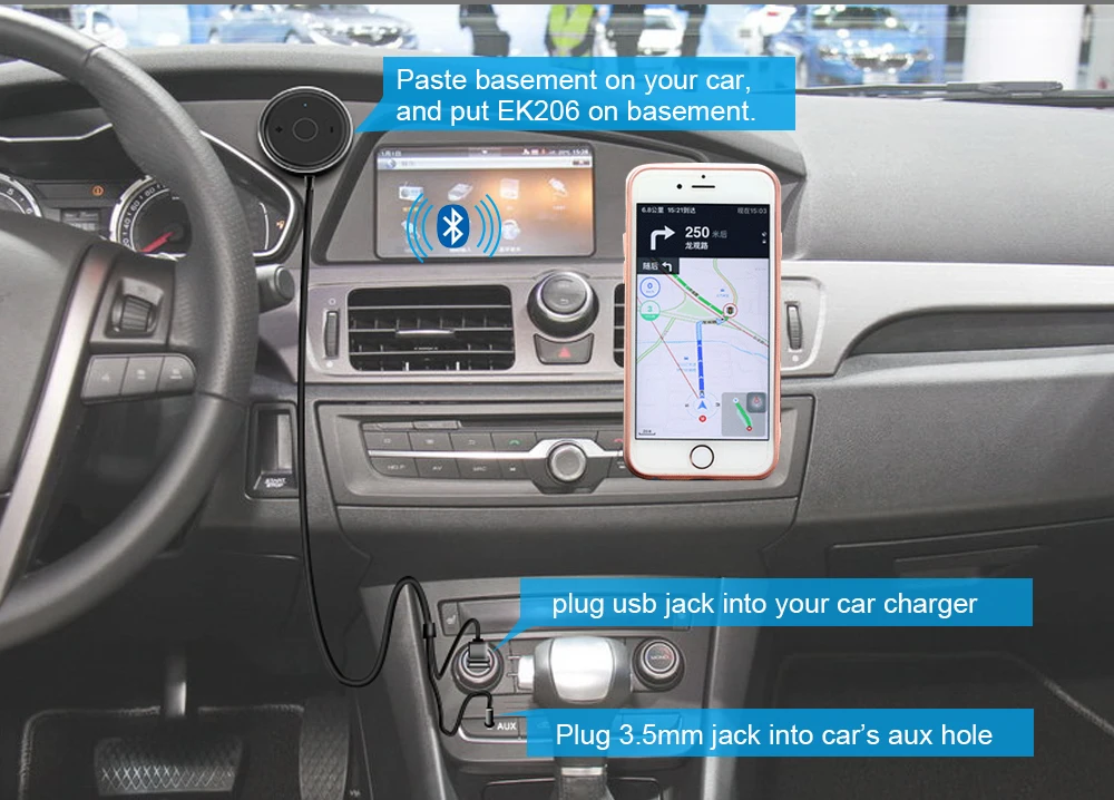 ANLUD Bluetooth автомобильный комплект приемник беспроводной аудио передатчик Громкая связь USB AUX плеер Поддержка SIRI для Iphone голосовой помощник