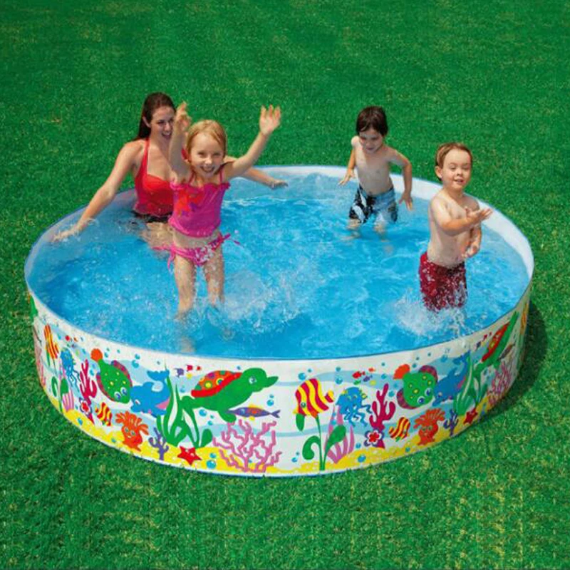 

244*46 см Бесплатный надувной круглый бассейн без воздушного насоса бассейн детский твердый резиновый пластиковый бассейн Детская ванна бесп...