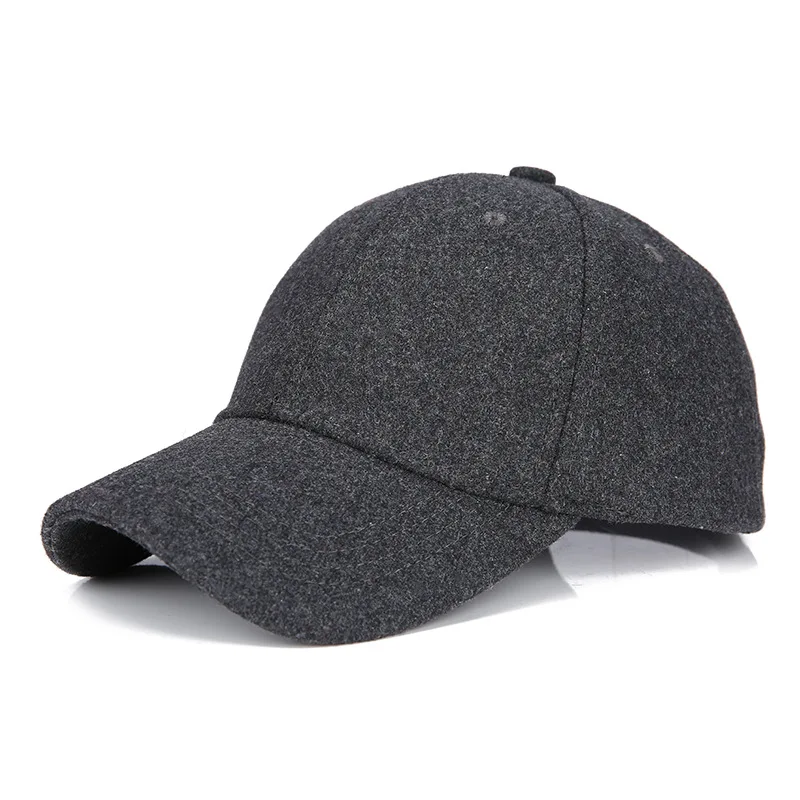 Осень зима унисекс Шерсть Войлок бейсбольные однотонные кепки Casquette Chapeau Trilby