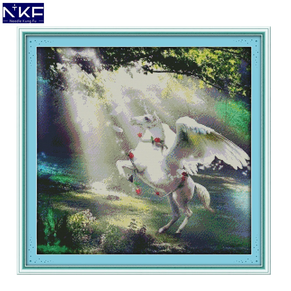 

NKF The Keeper of The Forest Pattern Handmade Craft Needlework Chinese Cross Stitch Embroidery Kit Cross Stitch for Home Decor