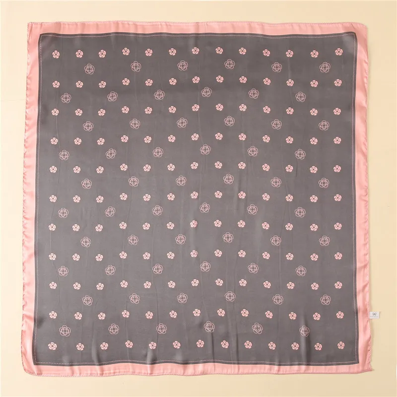 2018 Spain Luxury Brand Silk Scarf Women Polka Floral Square Shawls and Wraps Fashion Print Hair Tie Hijabs Foulard Neck Snood | Аксессуары