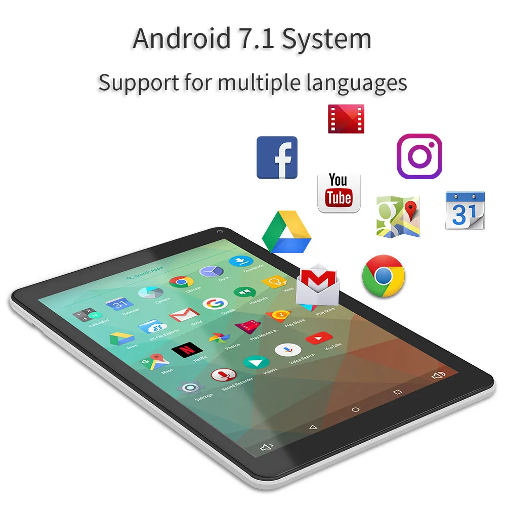 Новое поступление! YUNTAB 10 1 дюймов A108 Android7.1 планшет Allwinner A64 четырехъядерный ГБ DDR3 +