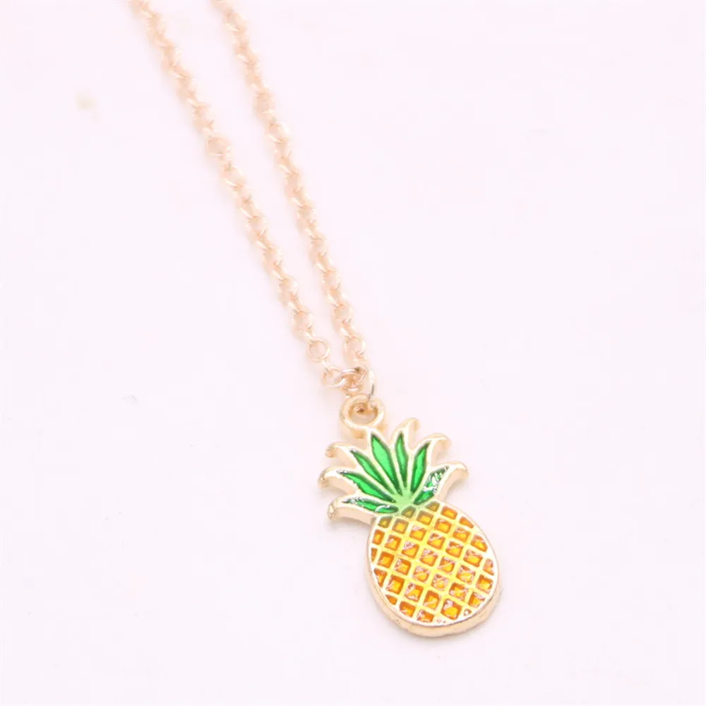 Красочные кулон с ананасом тропические фрукты ожерелье для женщин | Украшения и
