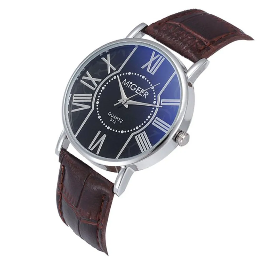 Роскошные модные мужские Аналоговые часы из крокодиловой искусственной кожи