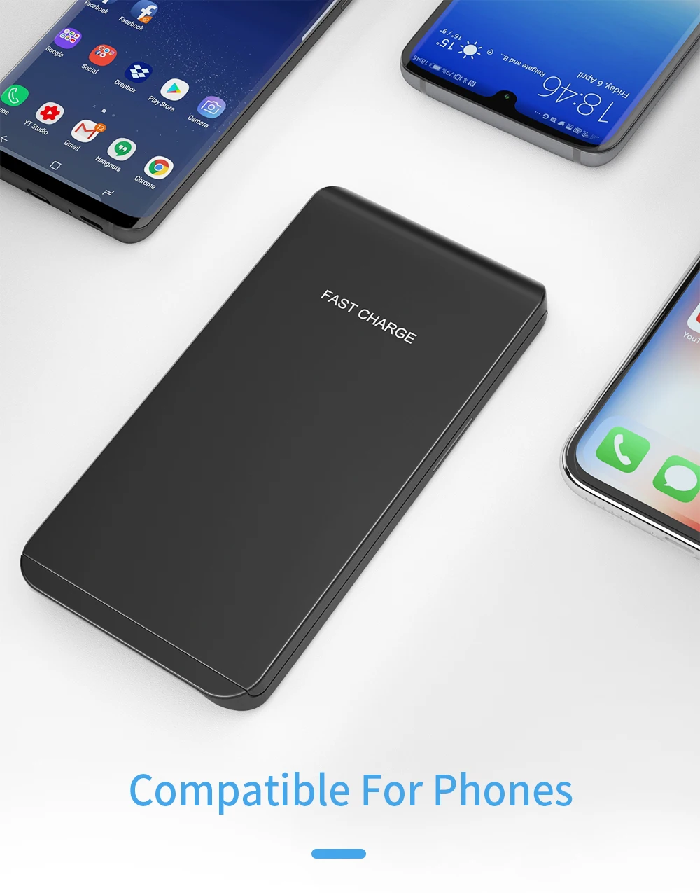 Беспроводное зарядное устройство Essager Qi для iPhone X XS huawei P30 Pro Xiaomi Mi 9 10 Вт быстрая Беспроводная зарядная подставка для док-станции