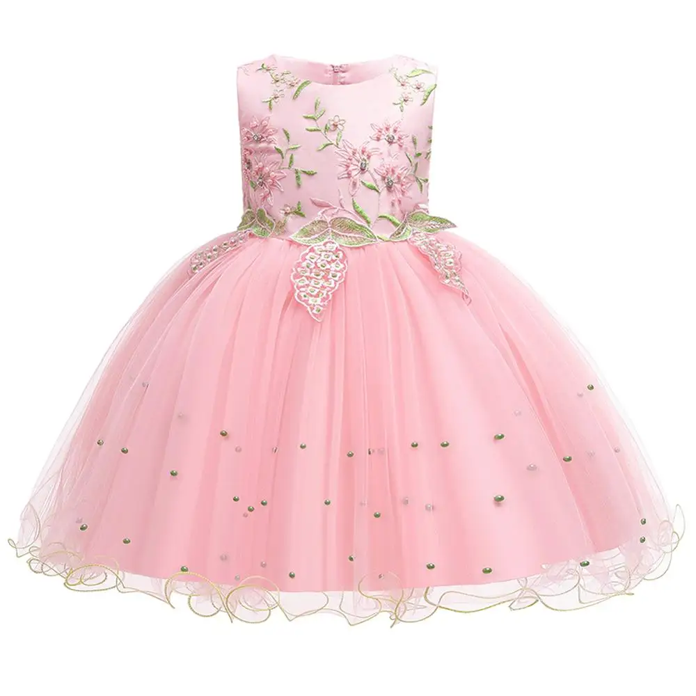 

Summer party dress for Girls Vestidos embroidery Princess Wedding Flower Girls dresses for Baby Girls clothes