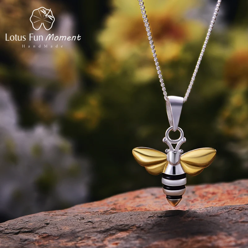 Lotus Fun Momen реальные 925 серебро ручной работы Модные украшения Прекрасный Мёд пчелы