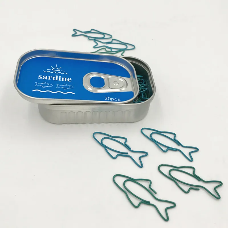 Милые Зажимы для бумаги металлические sardine формы saldina 30 клипс Книжная нашивка с