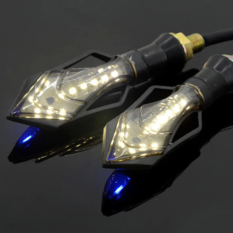 1 шт. двухцветсветильник светодиодный указатель поворота для мотоцикла 12