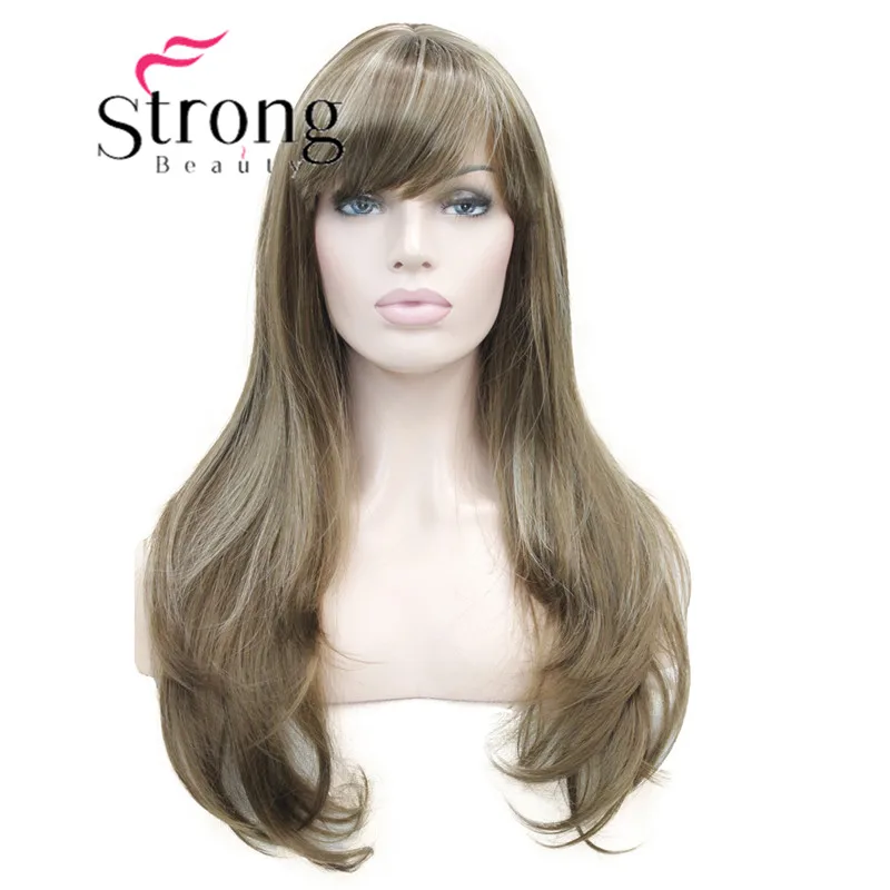 StrongBeauty 2" синтетический парик длинные термостойкие большие волнистые волосы для женщин косплей парик светло-коричневый с выделенным