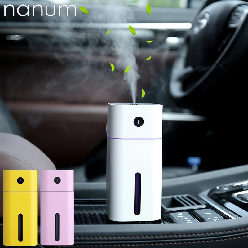 

New 180ml Car Square D Humidifiers Mini Air Purifier Aromatherapy Essential Oil Diffuser LED Night Light USB Fogger
