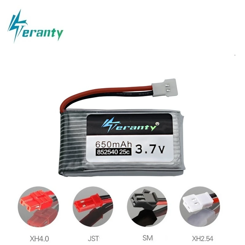 

650mah 3.7v Lipo Battery For X5 X5C X5SC X5SW X6SW H9D H5C M68 FY550 HJ818 HJ819 L15FW 852540 Rc Quadcopter Spare Parts 1Pcs/set