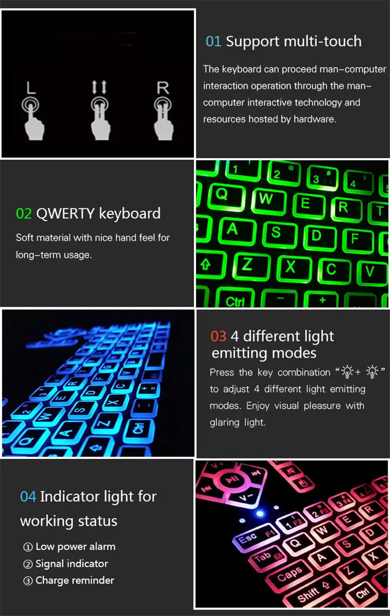 Мини беспроводная клавиатура с подсветкой bluetooth сенсорная клавиатура RGB Fly Air mouse пульт дистанционного управления для Android tv Box Smart tv