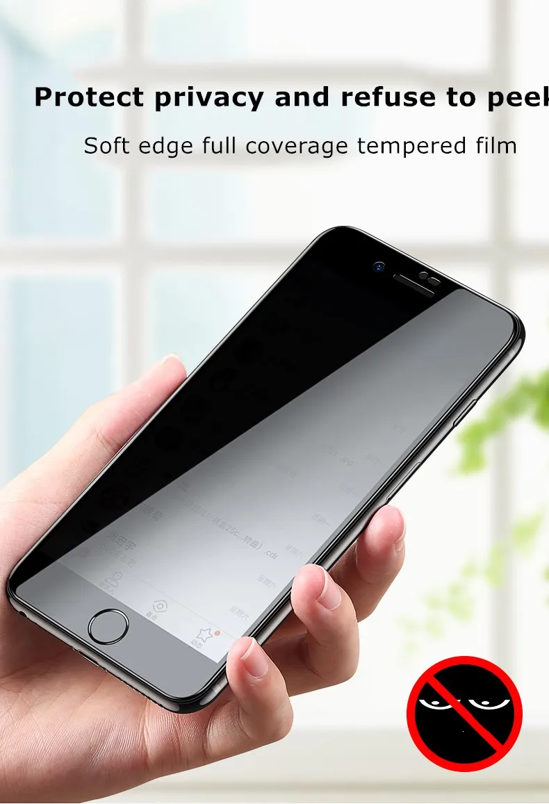 GUSGU 9H 3D изогнутое Полноразмерное покрытие из закаленного стекла для iPhone 6 6s защита экрана анти-пип пленка для конфиденциальности для iPhone 6 6s plus