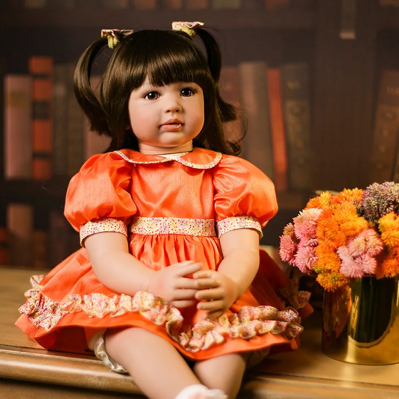 

60 см Силиконовая Кукла Reborn, игрушки 24 дюйма, виниловая кукла принцессы для маленьких девочек, детская кукла, высокое качество, подарок на день рождения, игровой домик, игрушка