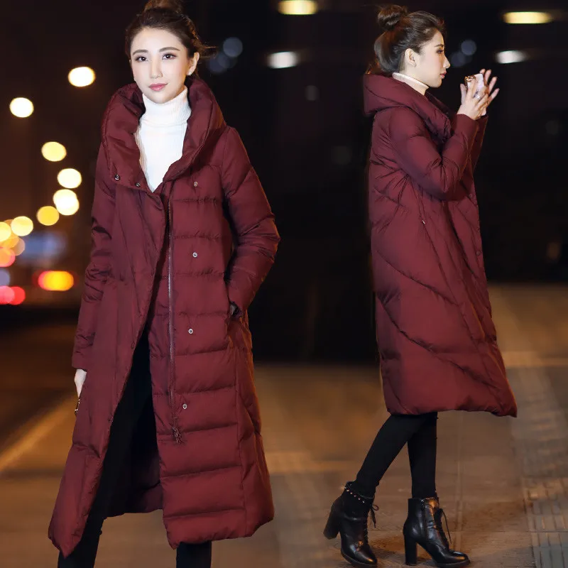 Зимняя женская куртка новинка 2018 воротник-стойка тонкая средней длины Свободная