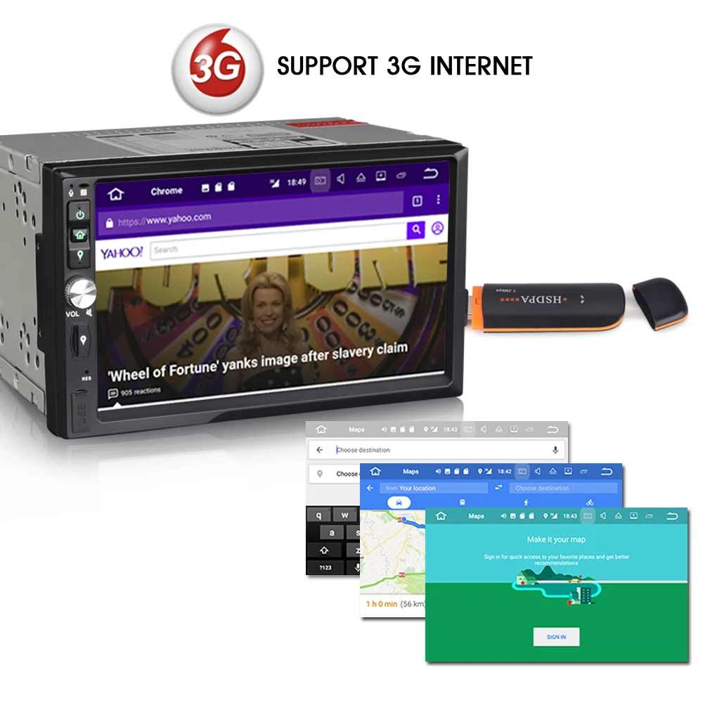 Android 7.1 двойной 2 DIN Авто Радио dab + USB SD 3G Wi Fi OBD tnt в GPS навигации DTV в|gps navigation|gps navigation