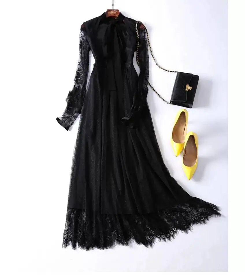 2 Цвет Черные и темно красные туфли Красное Кружевное Платье Одежда высшего