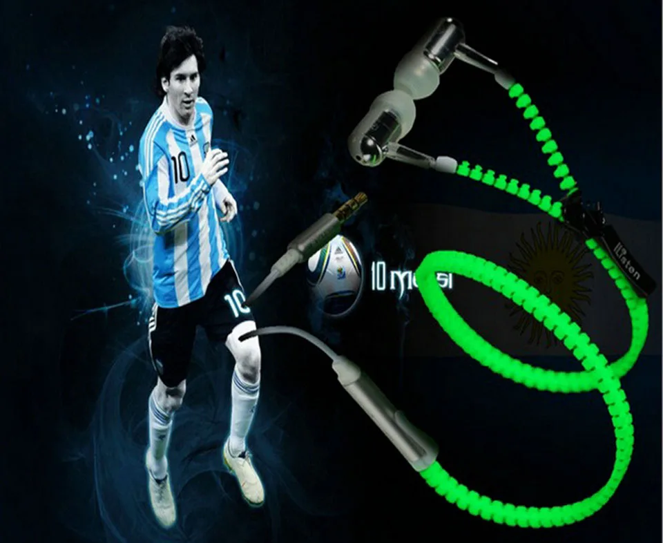 Горячая Распродажа! Светится в темноте наушники светящиеся металлическая молния