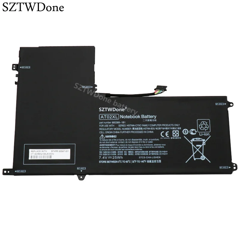 SZTWDone AT02XL планшет Батарея для HP ElitePad 900 G1 HSTNN C75C IB3U DB3U 685368 1C1 685987 001 аккумулятор