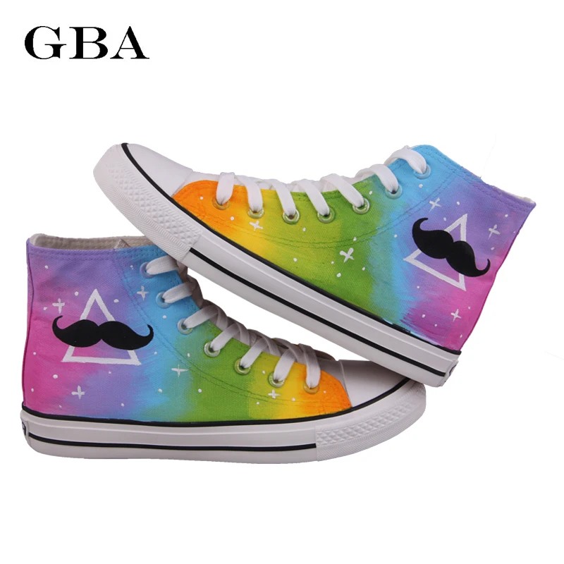 Персонализированная парусиновая обувь с ручной росписью в студенческом стиле