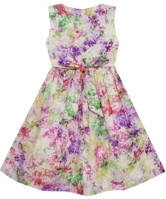 Girls Dress Blooming Flower Garden Sleeveless Purple 2020 Summer Princess Wedding Party Dresses Clothes Size 4-10 Carnival | Детская