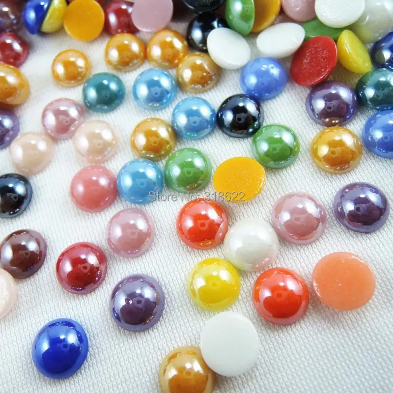 Новинка 9 мм круглые бусины с плоской задней стороной смешанные 200 шт.