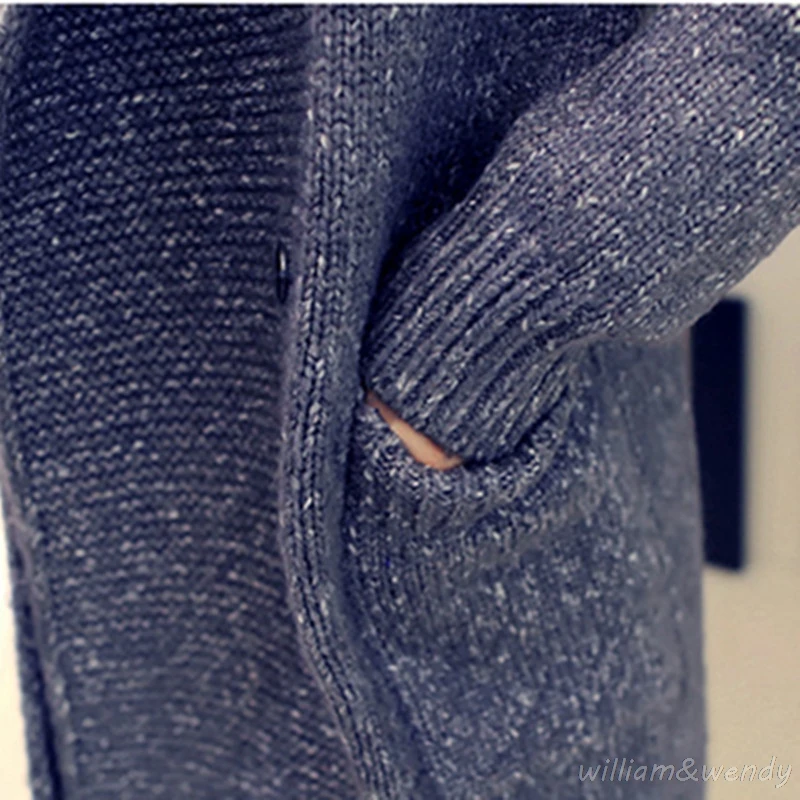 Men Women Long Sweater Coat Winter His-and-her Clothing Couple Knitted Cardigan Down Fashion Korean Warm Windbreaker Jacket |