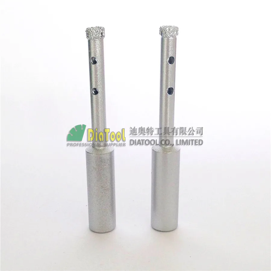 

Diatool 2 шт. диаметр 6 мм профессионального качества Вакуумной Пайки Алмазные бит круглым хвостовиком сухой или влажной бурения бит алмаз отве...