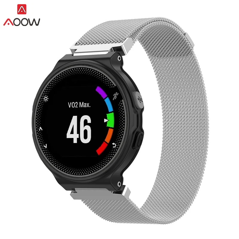 AOOW Milanese Loop Магнитный металлический Нержавеющая сталь ремешок для смарт-часов Garmin Forerunner 220/230/235/620/630/735 часы сменные ремешки