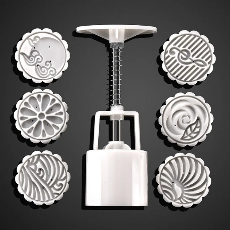 7 шт./компл. Рука Нажатие 50 г Ротонда Луны Торта пояс с 6 штампы печенья Moon торта