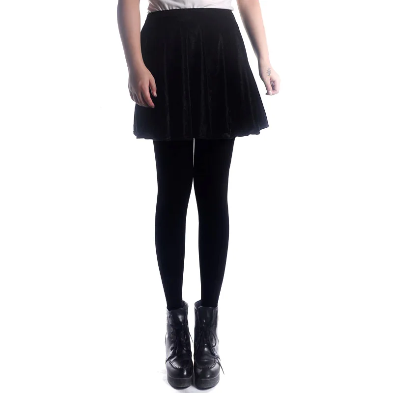 Женская Бархатная мини-юбка винтажная плиссированная с высокой талией для