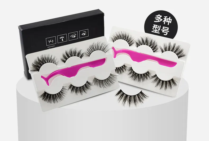 3 пары 3D Мягкие искусственные норковые накладные ресницы натуральные грязные ресницы перекрещивающиеся пушистые ресницы инструменты для макияжа глаз