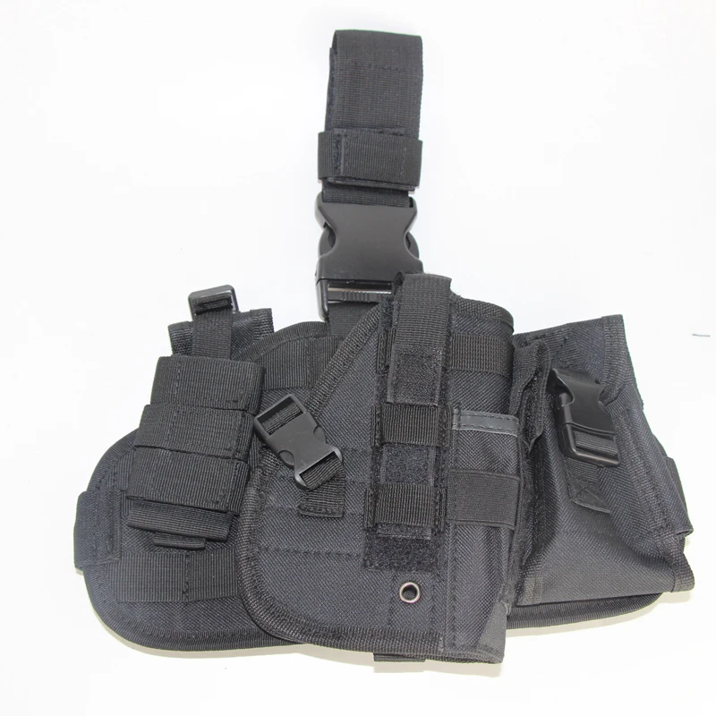 

Gun Holster Removable Molle Nylon Quick Detach Drop Leg Holster Hunting Bag Pistol Holster with Pouches Hunting Accessories