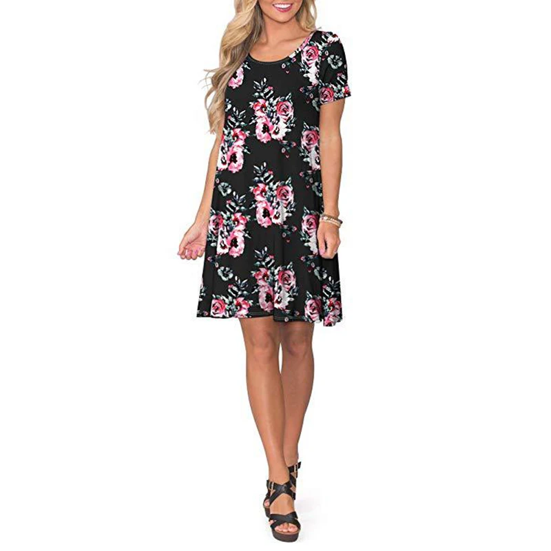 Розовое Королевское женское платье миди с цветочным принтом летнее праздничное