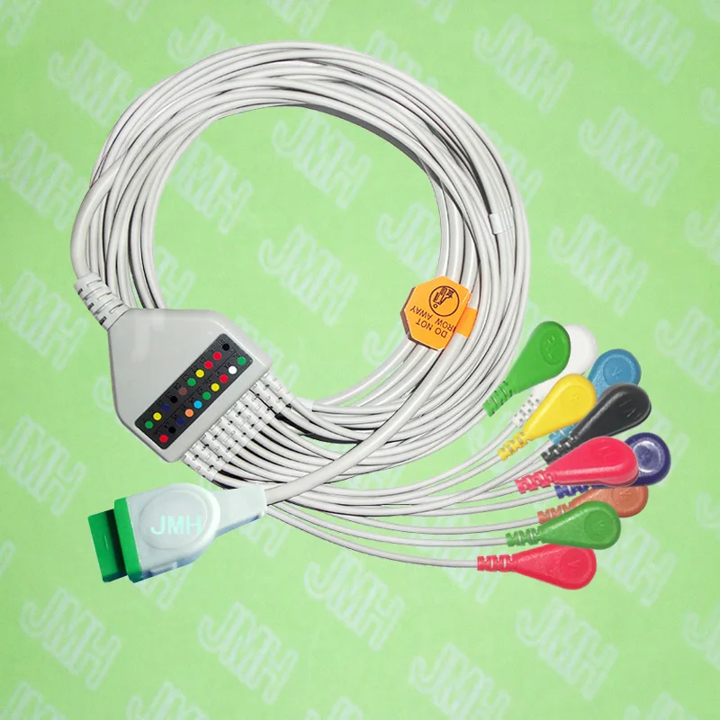 Совместим с 11 pin GE Solar Dash Tram Datex Ohmeda EKG машиной цельным 10 свинцовым кабелем и