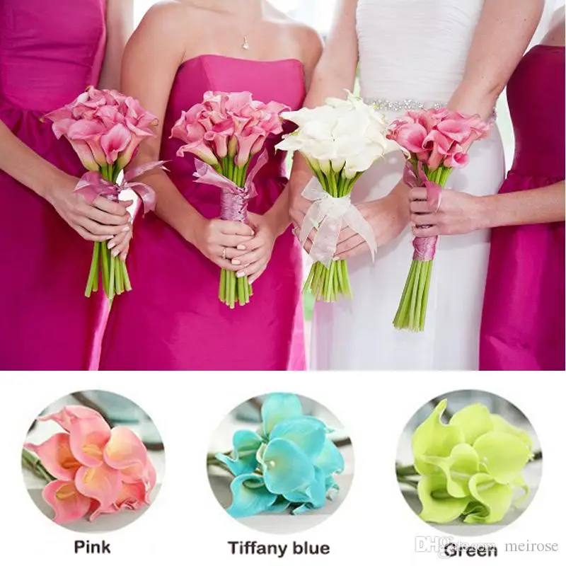 

Calla Lily Bride Bouquet 38CM Long Single Artificial Flower Silk Flower 10 Color Option For Wedding Anniversary Home Decoration