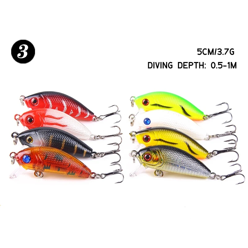 SEAPESCA 18 шт./лот набор рыболовных приманок смешанные 3 модели приманки