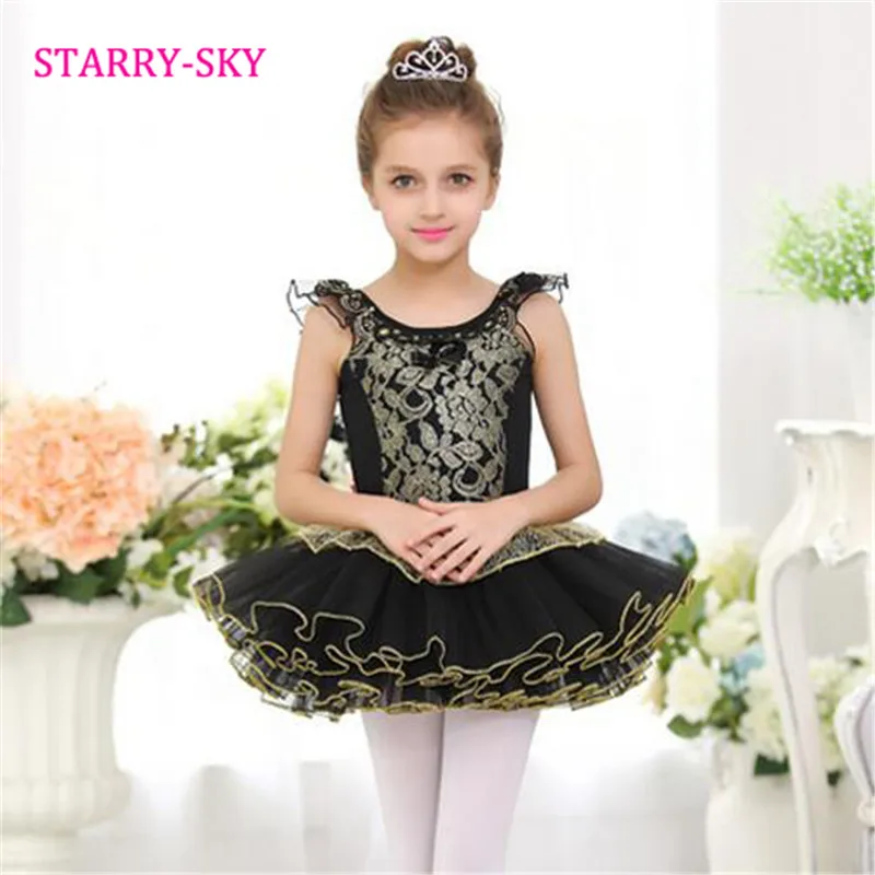 Новое поступление детское черное классическое балетное платье пачка для девочек