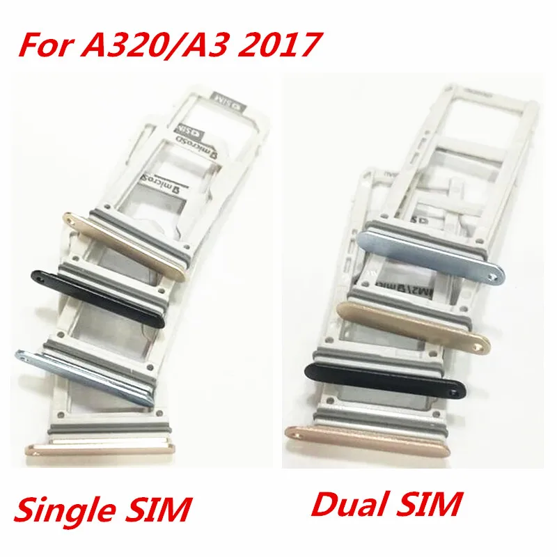 Новый одиночный двойной лоток для sim карты Слот держатель sd адаптер Samsung Galaxy A3 2017