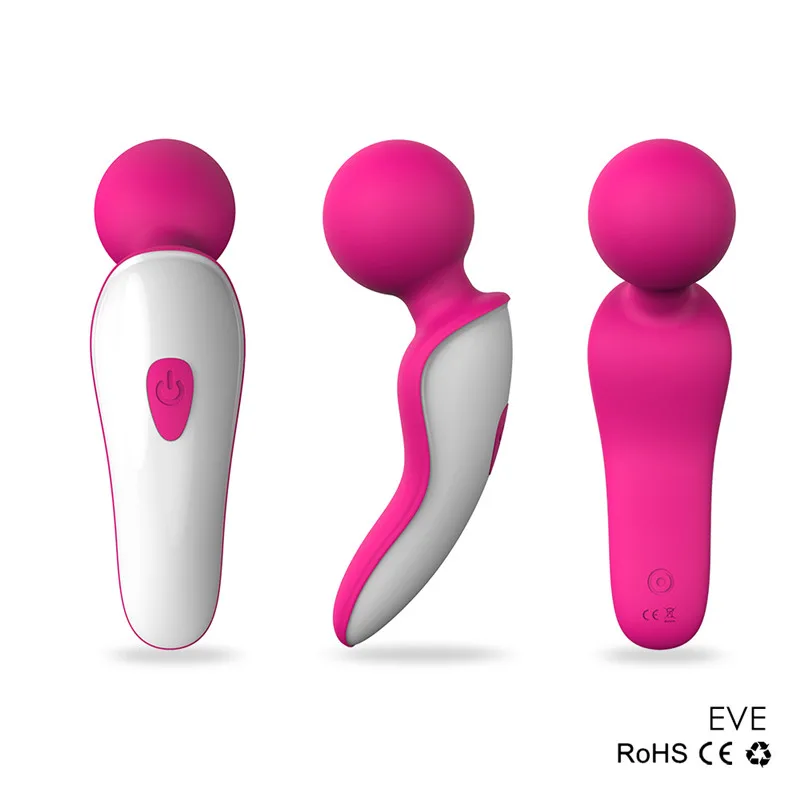 9 режимов вибрации USB Перезаряжаемый силиконовый розовый/фиолетовый цвет AV