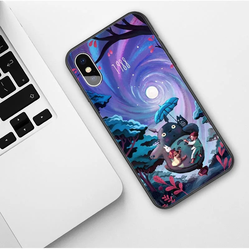 Милый мягкий чехол для телефона Totoro iPhone 12 Pro Max SE 2020 студийный с рисунком из
