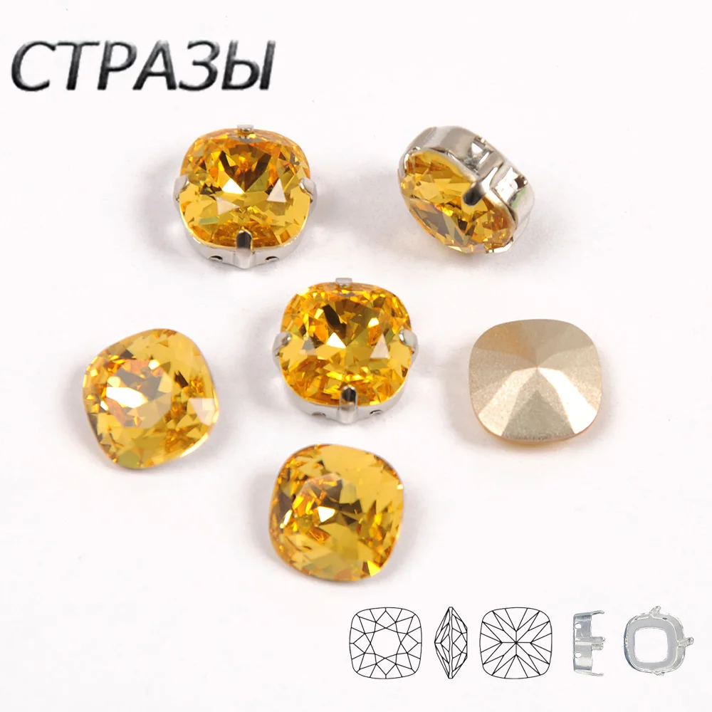 Светлый топаз 4470 хрустальные пришивные стразы с когтями Пришивание