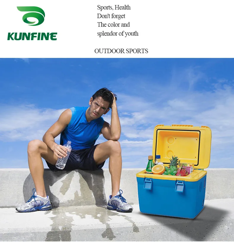 KUNFINE 12V DC автомобильный холодильник 18L Многофункциональный холодильник автомобильный переносной холодильник морозильник охладитель синий низкая энергия 36W