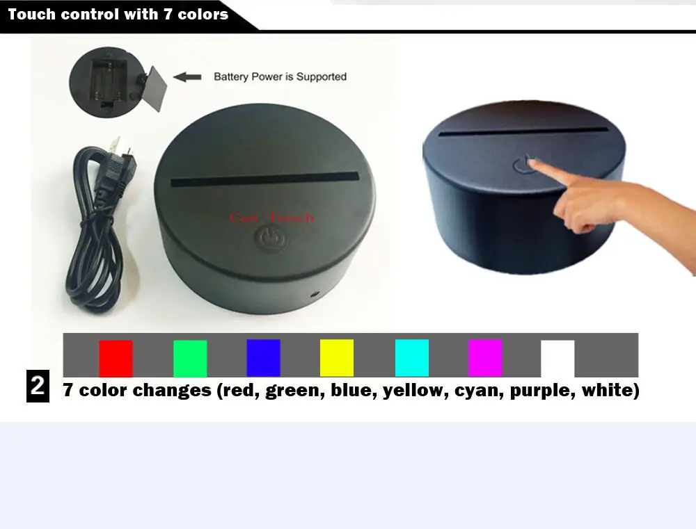 USB Touch Switch 3D ночник Звездный военный Штурмовик фигурка светодиодный USB лампа градиентная Лава детские подарки 3D иллюзия крутые Мультяшные лампы для мальчиков - Испускаемый цвет: USB Touch Switch