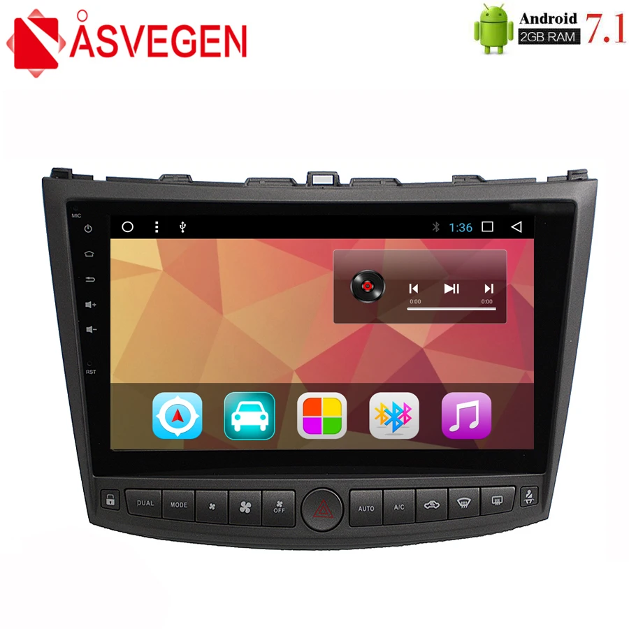 Автомобильный DVD плеер Asvegen 10 2 дюйма для Lexus IS250 is200 300 2006 2011 Android 7 1 сенсорный экран