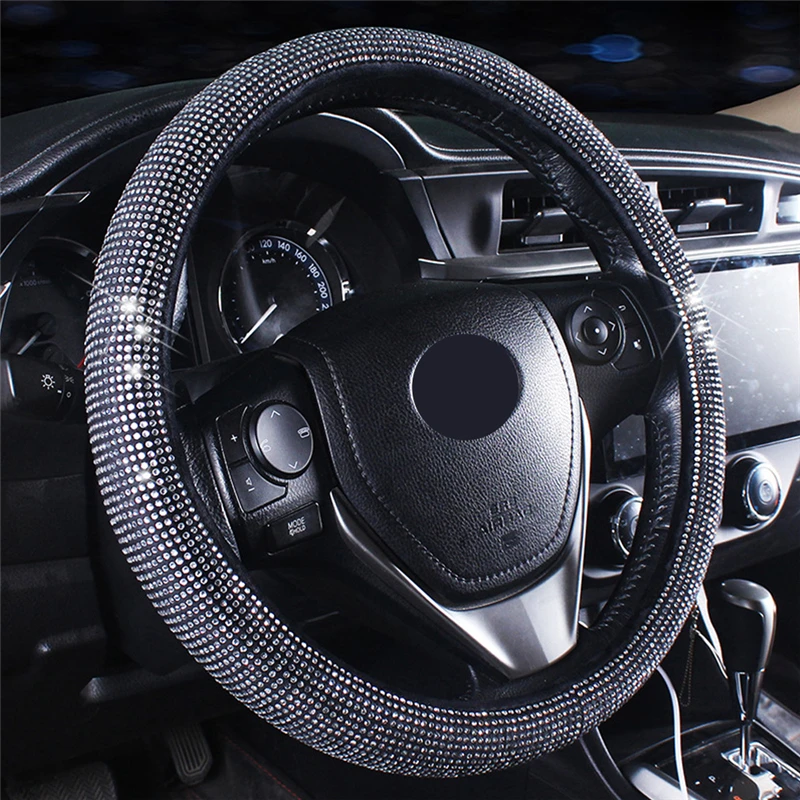 Роскошный блестящий чехол на руль из искусственной кожи стразы с кристаллами